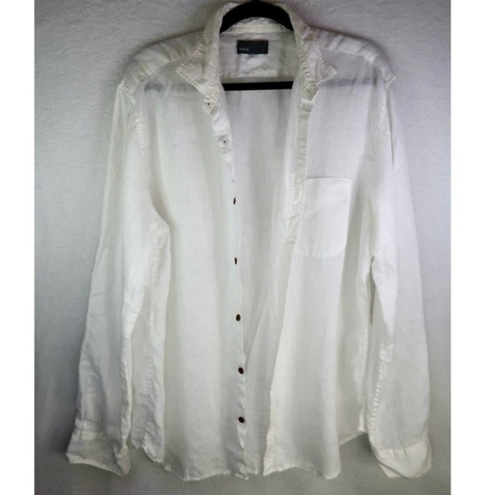 Relaxed Long Sleeve Linen Button-Down Shirt‎ Size XL - Picture 2 of 6